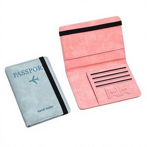 New Design Gold Stamping Logo Lady Passport Holder Travel Cardholder <b>RFID</b> Blocking Waterproof PU Leather <b>Wallet</b> <b>for</b> <b>Men</b> Women - Product Image 2