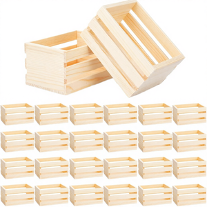 Mini panier de rangement pour maison de poupée, miniature en bois massif poli, durable, rectangulaire, caisse à lait, panier à fruits, petits paniers modèle pour - Product Image 4