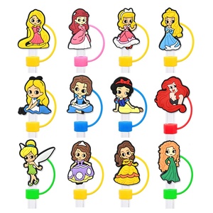 Venta al por mayor de adornos de 10 mm para puntas de pajitas, con diseño de la princesa Happy Lisa de dibujos animados, accesorio DIY para vasos - Product Image 2