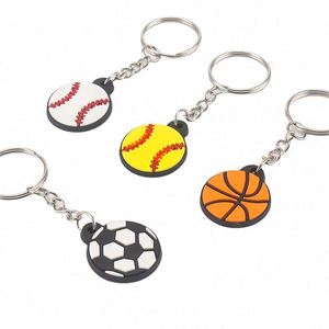 Porte-clés créatif personnalisé en PVC, pendentif football/basketball, accessoires de décoration pour sac à dos, petit cadeau souple, modèle ZL1021, vente en gros - Product Image 1
