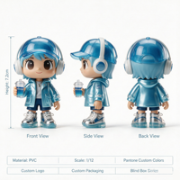 Figurine de dessin animé personnalisée mignonne avec puce NFC en PVC, modèle de petite fille aux fruits, jouet boîte mystère, ornement en résine super doux, pour entreprise