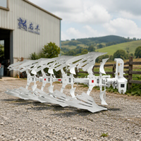 Charrue réversible hydraulique à 5 socs montée sur tracteur, cultivateur agricole