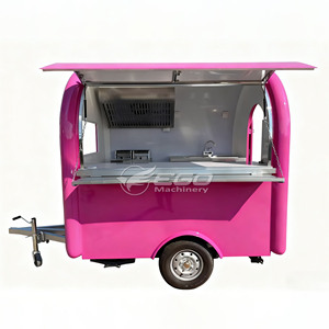 Chariots de restauration mobiles carrés roses personnalisés 2026, différents styles, restaurants de rue équipés d'un équipement de cuisine complet - Product Image 1