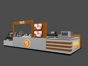 Cà phê bằng gỗ kiosk Đá Nhân Tạo Tabletop thiết kế quầy bar & bánh hiển thị đứng để bán - Product Image 2