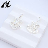 Pendentif Ancre Argentée L-1050, Relief Vierge Marie Jésus, Collier Religieux, Cadeau pour Croyant, E-commerce transfrontalier