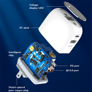 Ldnio A2522C EU Anh Chúng Tôi Có Thể Thay Đổi Phích Cắm Tường Sạc Với LED Hiển Thị 30W Nhanh Chóng Sạc Pd <span class=keywords><strong>USB</strong></span> Cho iPhone & Qc3.0 Cổng Cho Android - Product Image 5