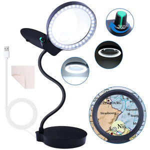<span class=keywords><strong>Loupe</strong></span> de bureau réglable avec éclairage LED, <span class=keywords><strong>loupe</strong></span> mains libres 110/130 mm - Product Image 1