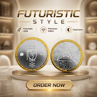 Article populaire : Coffrets métalliques personnalisés pour souvenirs, placage bicolore or/argent de luxe, impression UV, logo pièce de monnaie 3D