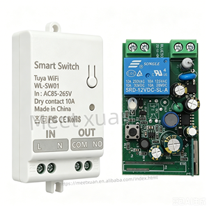 Tuya สวิตช์รีเลย์อัจฉริยะ <span class=keywords><strong>Wifi</strong></span> AC 85-265V, 10A แสดงผลแบบพาสซีฟแบบสัมผัสแห้งโมดูลควบคุมระยะไกลไร้สาย110V 220V แบบสากล - Product Image 2