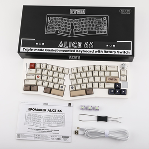 <span class=keywords><strong>Clavier</strong></span> mécanique ergonomique EPOMAKER <span class=keywords><strong>Alice</strong></span> 66x, 66 touches, disposition divisée, programmable VIA, fixation Gasket, Hot-swap, RGB, bouton rotatif pour Win/Mac - Product Image 6