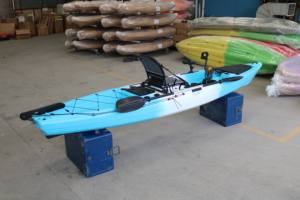 Canoa de Pesca Individual de 13.6 pies con Asiento en la Parte Superior, Motor de Pedal de Hélice Única, Motor <span class=keywords><strong>El</strong></span>éctrico para Kayak, Casco de Plástico, Bote Portátil - Product Image 3