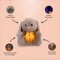 Mignon lapin en peluche poupée sensorielle jouet doux en peluche sommeil musique sucette bébé lumière jouets en peluche