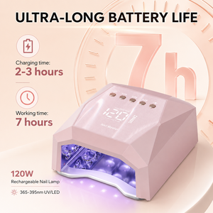 Nuova Lampada UV LED Portatile Senza Fili da 120W, Luce <span class=keywords><strong>Professionale</strong></span> a Basso Calore per Asciugatura <span class=keywords><strong>Gel</strong></span>, Asciugatore per <span class=keywords><strong>Unghie</strong></span> da Salone - Product Image 2