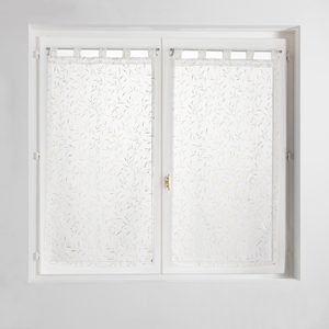 MAISSA LINE - Rideau droit avec passants 60x120cm en voile sablé avec décoration dorée - Product Image 1