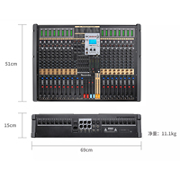 Console de mixage DJ professionnelle GAX-TFB20, 20 canaux, multifonction, double processeur d'effets DSP, carte son pour enregistrement sur PC