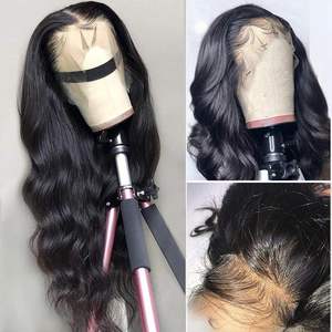 Perruque Lace Frontale 13x4 en Cheveux Remy Véritables, Ondulation Body Wave, Densité 180%, Cheveux Européens Doux, pour Femmes Noires, Vente en Gros Usine - Product Image 3