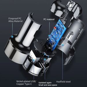 ที่ชาร์จในรถยนต์แบบสองพอร์ต QC3.0 USB ชาร์จเร็ว PD สำหรับโทรศัพท์มือถือ - Product Image 4