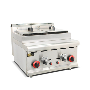 <span class=keywords><strong>Friteuse</strong></span> à gaz à double cuve de comptoir commerciale de haute qualité en acier inoxydable 2023 pour restaurant - Product Image 1