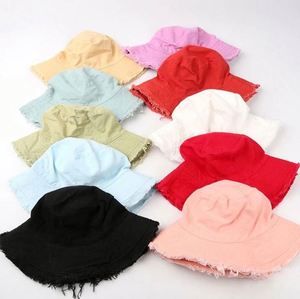 Summer Fashion Trends Frayed Brim Cotton Sun <b>Hat</b> Women Lady Girl Summer Big Brim Distressed Bucket <b>Hat</b> - Product Image 2