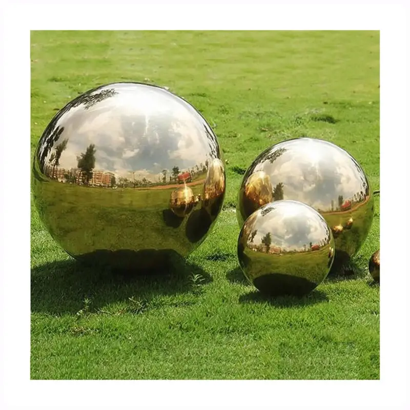 High Quality 304 Stainless Steel Hollow Gazing Ball Mirror Polished Shiny Sphere for Home Garden Ornament
