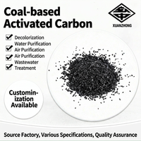 Charbon actif de coque de noix de coco pour produits chimiques de traitement de l'eau, pureté de 99,99 %, certifié ISO 9001, taille personnalisée
