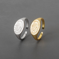 Vente en gros de bagues soleil et lune en cuivre tendance pour hommes et femmes bague de luxe universelle bijoux
