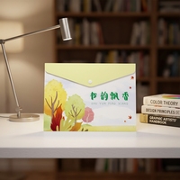Enveloppes en plastique transparent avec poche, pochettes en PP pour documents, pour l'organisation des fournitures scolaires et de bureau