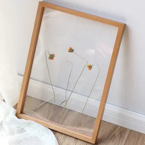 Frames Picture Photo Frame Display Frame Wood Double Sided Glass Vintage Artwork Pressed Flower OEM/ODM Souvenir Present