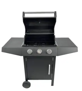 Garden Barbecue 3 Burners Stainless Steel Outdoor BBQ Gas Grill With Side Table