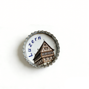 Imán <span class=keywords><strong>de</strong></span> nevera moderno y duradero <span class=keywords><strong>de</strong></span> metal con forma <span class=keywords><strong>de</strong></span> tapa <span class=keywords><strong>de</strong></span> botella, recuerdo turístico <span class=keywords><strong>de</strong></span> Dinamarca, Milán, Praga, Lucerna, Viena - Product Image 4