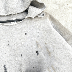 Streetwear Maßgeschneiderte French Terry 100% Baumwolle Übergroßer Pullover mit Löchern, Rissen und Acid-Wash-Effekt für Herren - Product Image 2