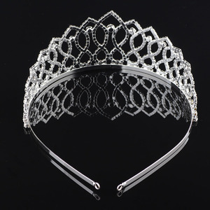 Couronne de reine européenne américaine, grande couronne élégante plaquée or, nouvelle coiffure de mariée, accessoires de cheveux de princesse, cristal strass, mariage - Product Image 6