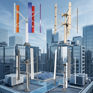 Aerogenerador Vertical de 50kw, Diámetro del Rotor de 5.8m, Velocidad de Arranque de 2.5m/s, Controlador de Carga para Uso Doméstico - Product Image 1