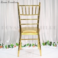 Chaise Chiavari de Mariage en Métal Doré, Design Populaire, Luxe, Coussin Amovible, Haute Qualité, pour Événements, Banquets et Fêtes, en Cuir, Vente en Gros