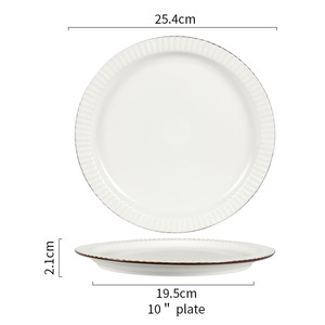 ชุดอาหารค่ำพอร์ซเลนหรูหราจากจีน ชุดจานเซรามิกเคลือบทอง ชุดจานชามสโตนแวร์ - Product Image 5