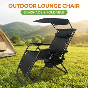 Silla Reclinable de <span class=keywords><strong>Gravedad</strong></span> Cero de Diseño Moderno y Lujoso, Ajustable, para Broncearse, con Toldo, Plegable, para Playa y Descanso - Product Image 5