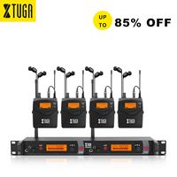 Système de monitoring intra-auriculaire sans fil UHF professionnel XTUGA RW2080 de haute qualité avec 4 émetteurs de poche pour la scène