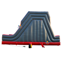 Mur d'escalade gonflable durable avec deux pistes et toboggan, en PVC de qualité commerciale, conçu pour les jeux d'enfants en extérieur et la location