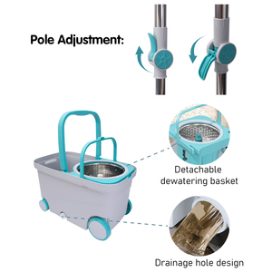 Household Extensible Handle Floor Cleaning <b>Mop</b> Bucket 360 Rotating Magic <b>Mop</b> Bucket Set with Wheel - Product Image 3