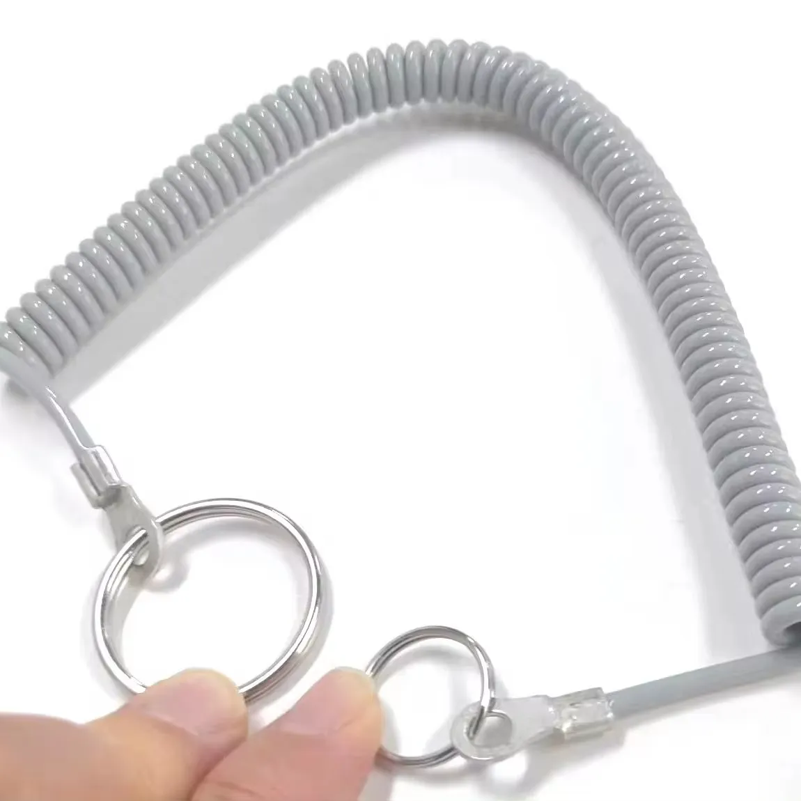 Không dây xoắn ốc Cáp xoăn cuộn có thể thu vào dây cáp với vòng chìa khóa