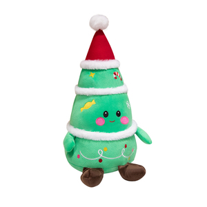Nuevo poliéster personalizado suave relleno árbol de Navidad Santa Claus <span class=keywords><strong>Gingerman</strong></span> juguetes de peluche muñecas PP algodón relleno edredón bordado - Product Image 1