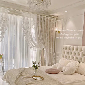 XinLan romantico pizzo bianco lussuoso <span class=keywords><strong>Tulle</strong></span> trasparente finestra <span class=keywords><strong>francese</strong></span> camera da letto divisorio tenda per uso domestico - Product Image 6