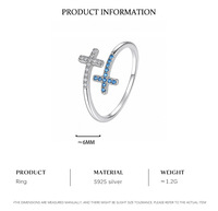 Bague en argent sterling S925 plaquée or 18 carats avec pierres facettées blanches, bague ouverte réglable pour femmes