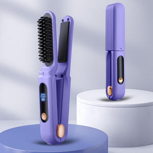 Spazzola Lisciante per Capelli 2 in 1 Portatile a Riscaldamento Rapido, Mini Piastra Elettrica Ricaricabile Senza Fili - Product Image 6