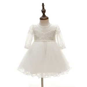婴儿用品长袖婚纱礼服女孩一岁满月酒一体式礼服女孩满月礼服