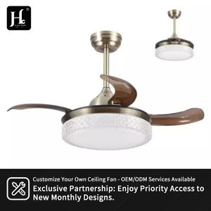 Lustre Ventilateur de Plafond en Cristal de Luxe, Lumière Dorée à Fréquence Variable et Spectre Complet pour Salon et Chambre - Product Image 6