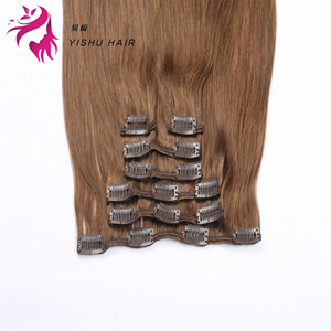 Extensions de cheveux indiens Remy vierges 100 % de luxe les plus populaires 2025, à clipser, longueur 12-30 pouces, double trame - Product Image 1