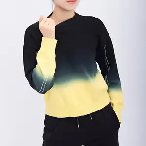 Popular New design Custom Women's Sweaters Crew Neck Casual Loose Knitted Long Sleeve Sweater Print Knit Sweater Tie Dye Tops