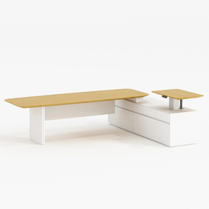 L hình dạng Veneer điều hành bảng trở lại bàn Chiều cao có thể điều chỉnh bàn máy tính của ông chủ với sức mạnh - Product Image 3