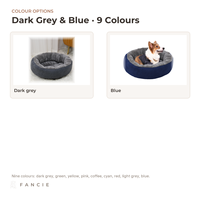 Lit-canapé rond et moelleux en tissu pour chat et chien avec rebord surélevé pour le sommeil en intérieur, pour petits animaux, utilisation à la maison, dans la cage ou en voiture
